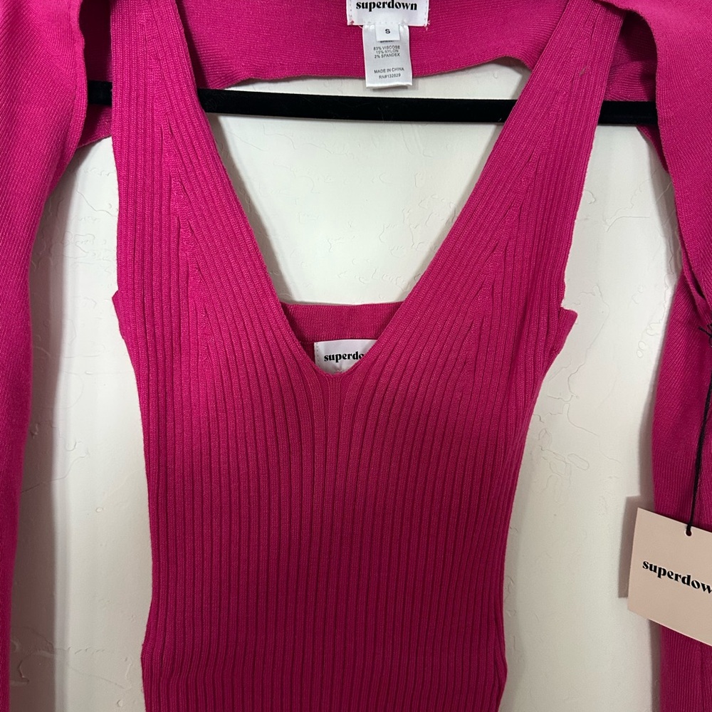 NWT Revolve “Superdown” sweater dress with shoulder cover.